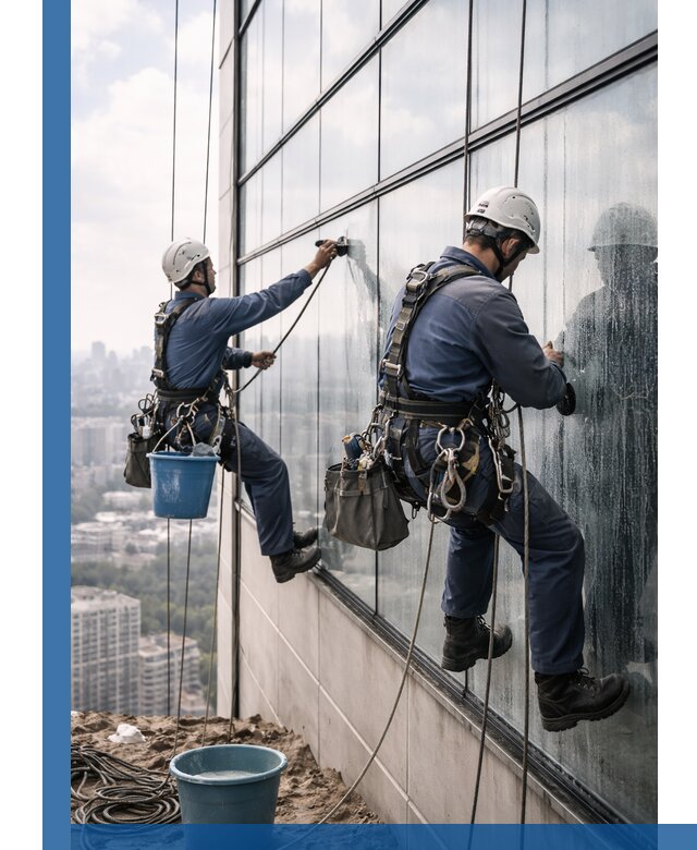 Профессиональная мойка фасадных окон альпинистами в Ярцеве