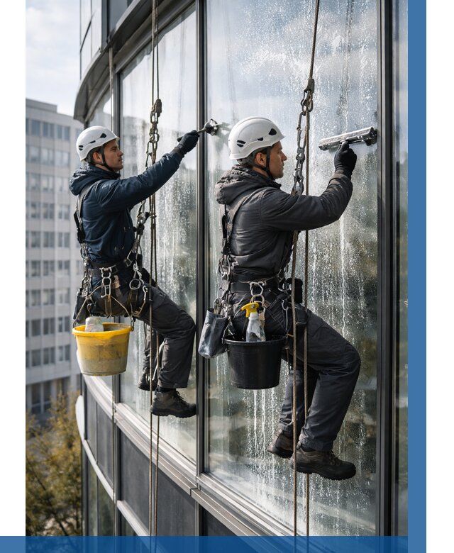 Мойка панорамных окон в Ярцеве от 356 р. заказать у ВЫСОТНИК-Рцв