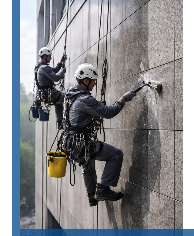 Профессиональная мойка фасада из керамогранита в Ярцеве