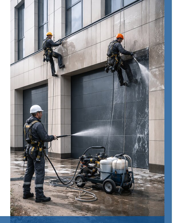 Послестроительная мойка фасада в Ярцеве от 305 р. | ВЫСОТНИК-Рцв