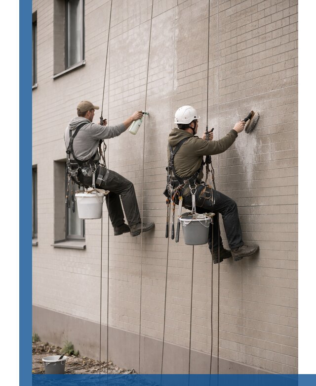 Удаление высолов с фасада зданий в Ярцеве без повреждений и следов