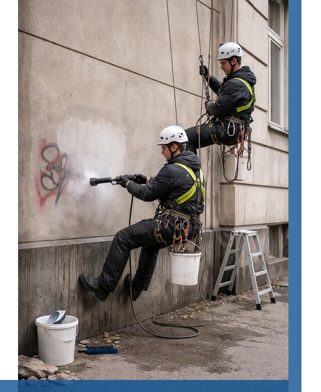 Удаление граффити с фасада в Ярцеве от 4578 р. | ВЫСОТНИК-Рцв