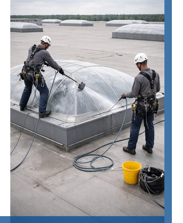 Мойка зенитных фонарей в Ярцеве, заказать от 4578 р. | ВЫСОТНИК-Рцв