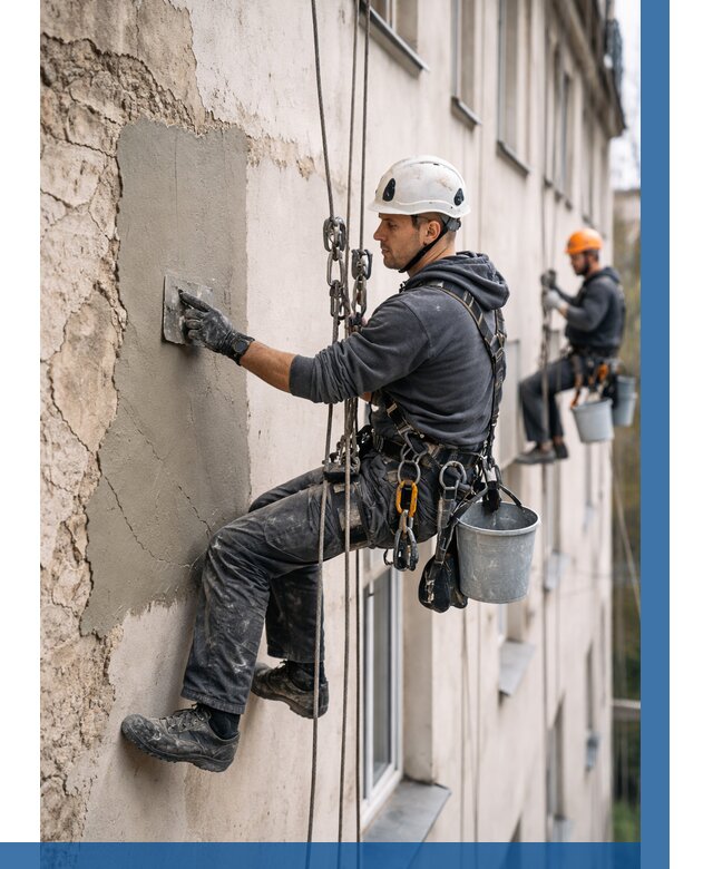 Восстановление штукатурки фасада в Ярцеве от 1221 р. | ВЫСОТНИК-Рцв