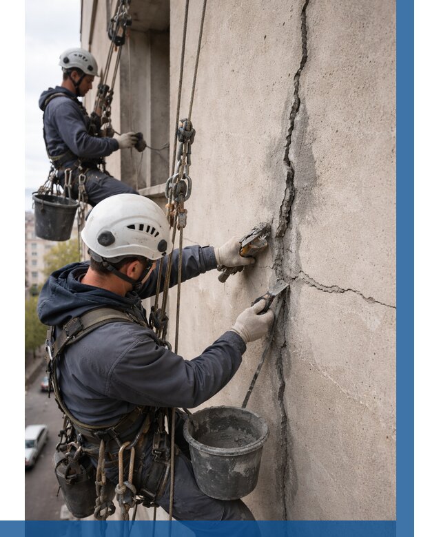 Заделка трещин на фасаде в Ярцеве от 916 р. | ВЫСОТНИК-Рцв