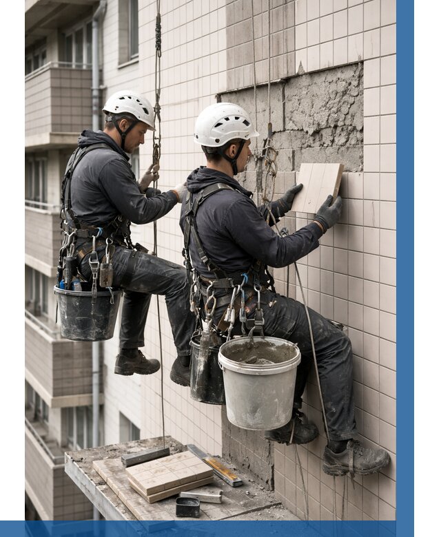 Ремонт облицовки фасада плиткой в Ярцеве от 1831 р. | ВЫСОТНИК-Рцв