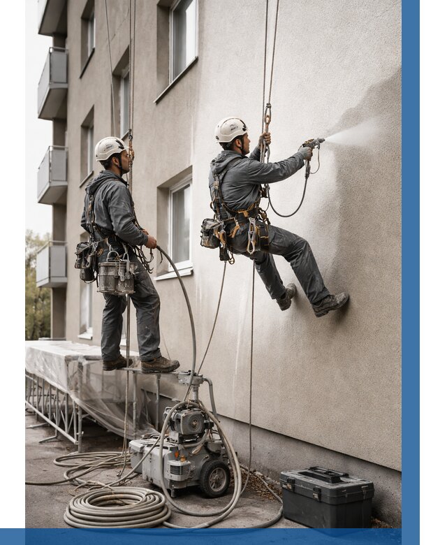 Безвоздушная покраска фасада в Ярцеве от 224 р/м² | ВЫСОТНИК-Рцв