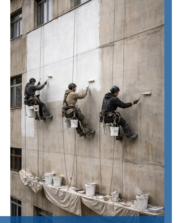 Покраска бетонного фасада в Ярцеве от 356 р за м2 | ВЫСОТНИК-Рцв