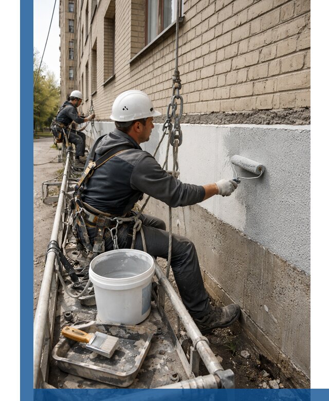 Окраска цоколя здания в Ярцеве профессионально и надежно