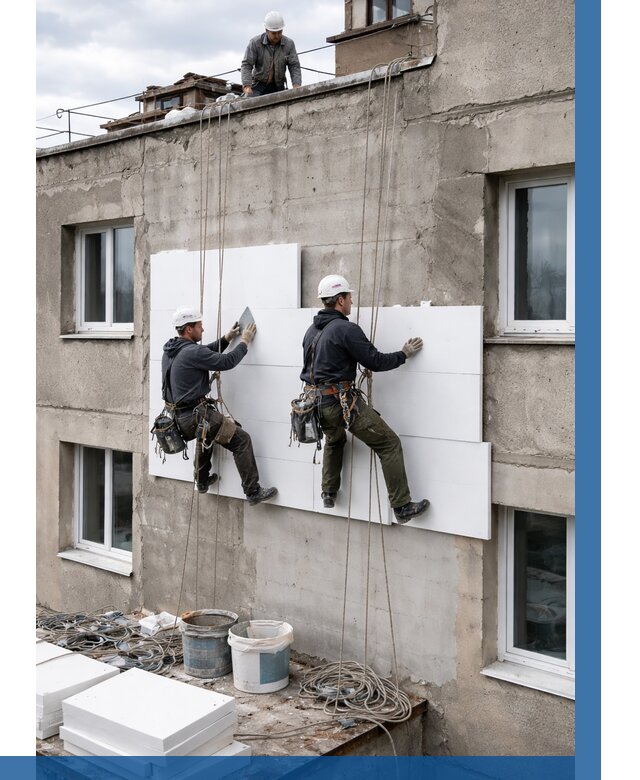 Утепление фасада пенополистиролом в Ярцеве от 1831 р. | ВЫСОТНИК-Рцв