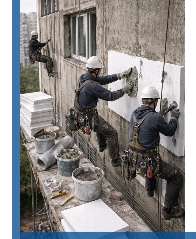 Утепление фасада пенополистиролом в Ярцеве под ключ