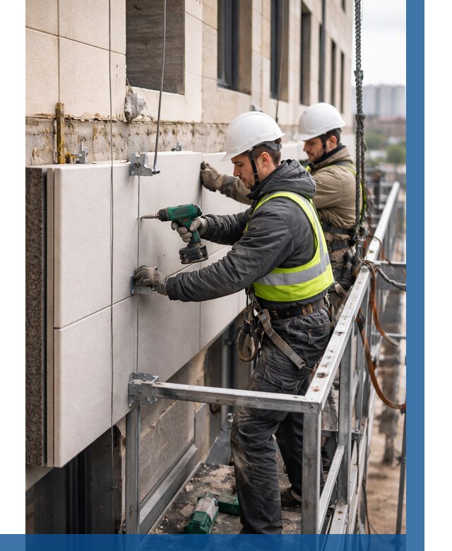 Монтаж фасадных термопанелей в Ярцеве от 1526 р. | ВЫСОТНИК-Рцв