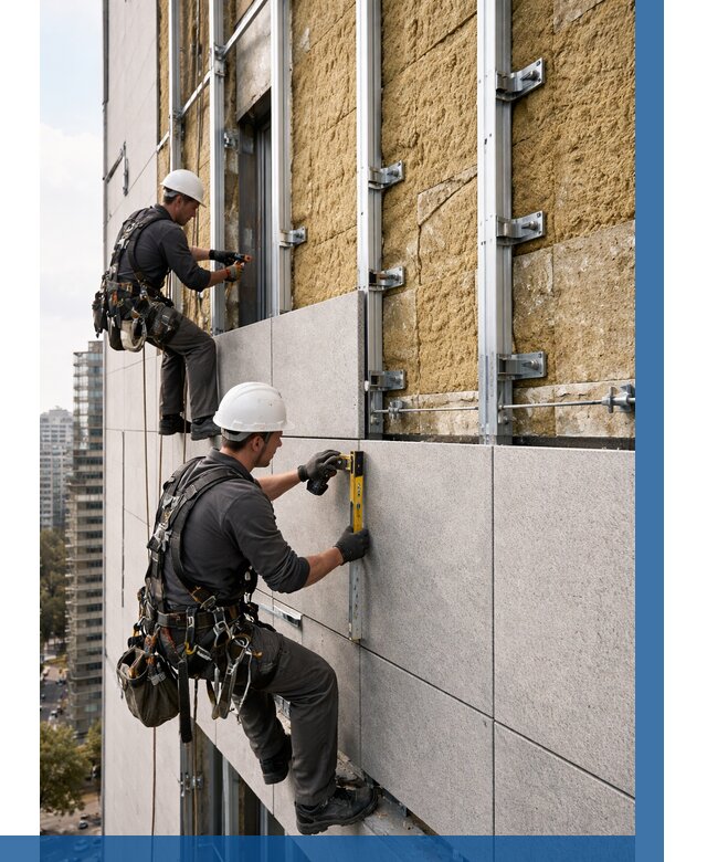 Монтаж вентилируемого фасада в Ярцеве от 3561 р. | ВЫСОТНИК-Рцв