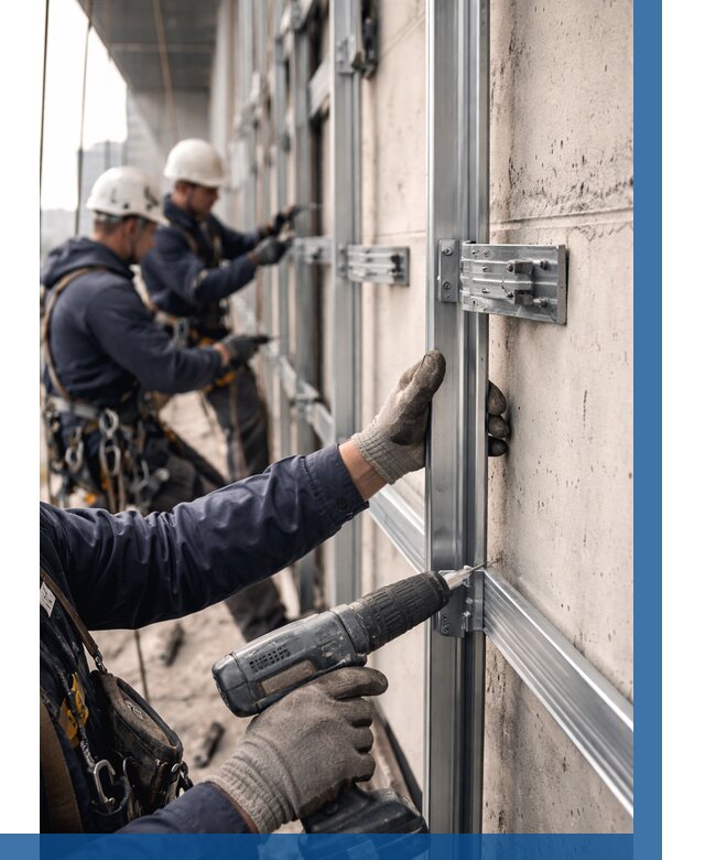 Монтаж подсистемы вентфасада в Ярцеве от 865 р. | ВЫСОТНИК-Рцв