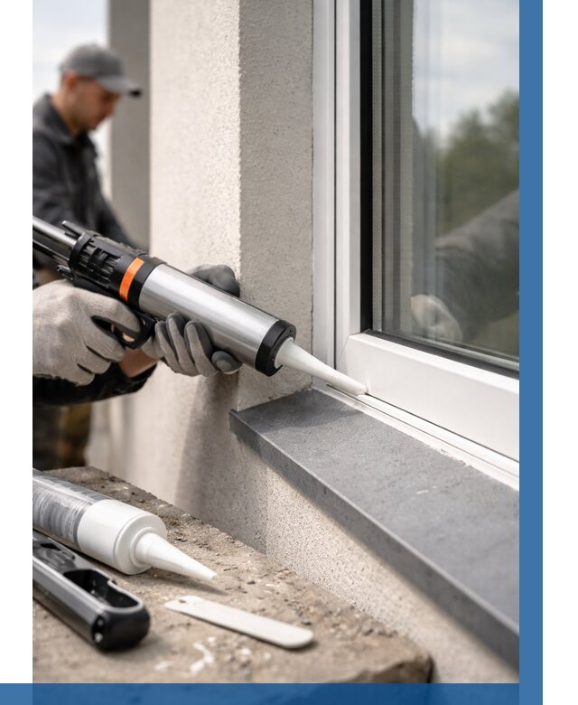 Герметизация монтажных швов окон в Ярцеве от 661 р. | ВЫСОТНИК-Рцв