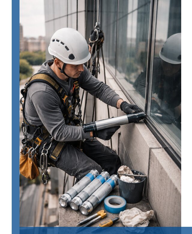 Герметизация стыков витража в Ярцеве для герметичных фасадов