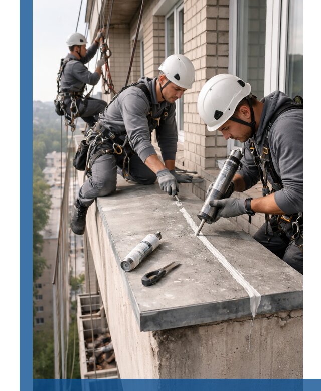 Герметизация балконного козырька в Ярцеве профессионально