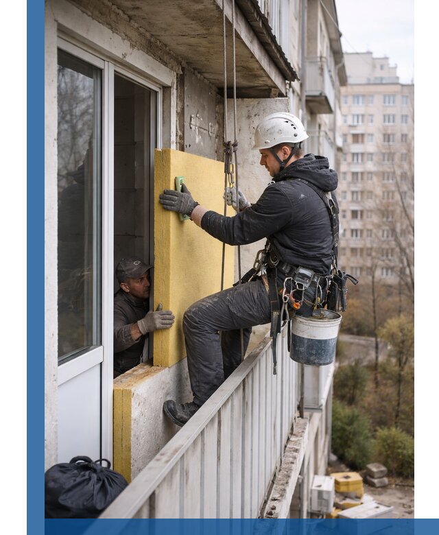 Профессиональное утепление балкона снаружи в Ярцеве под ключ
