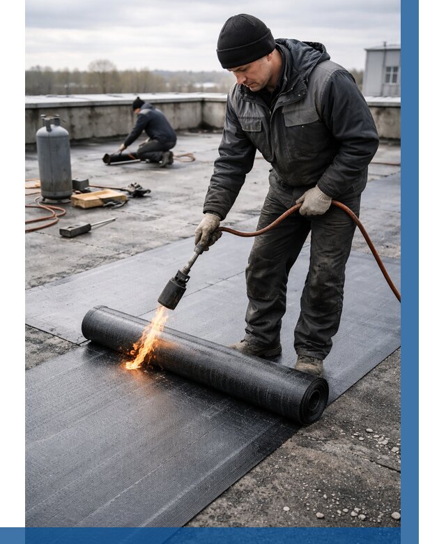 Ремонт наплавляемой кровли в Ярцеве от 712 р. | ВЫСОТНИК-Рцв