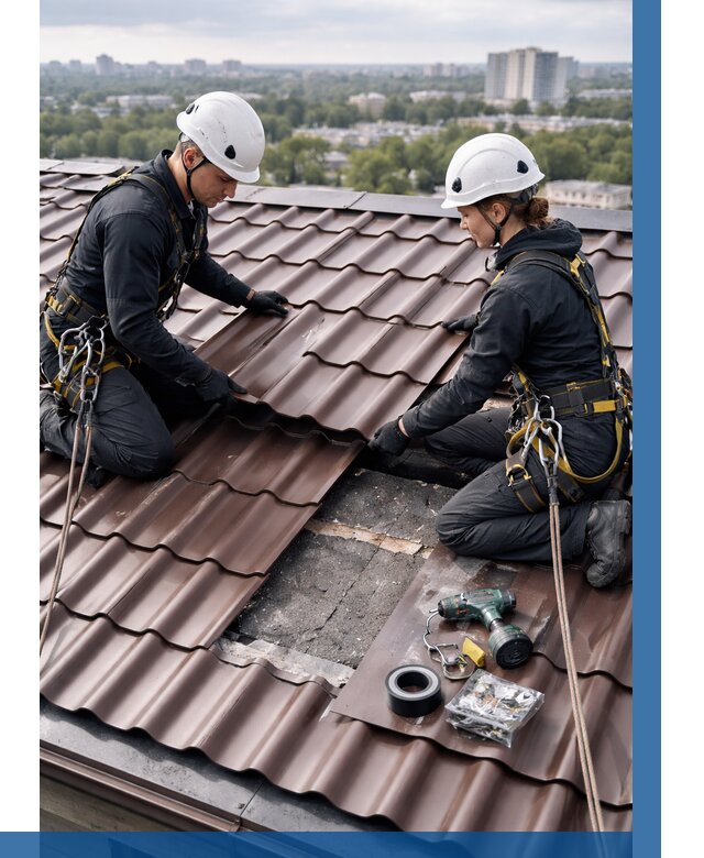 Ремонт металлочерепицы на крыше в Ярцеве от 916 р. | ВЫСОТНИК-Рцв