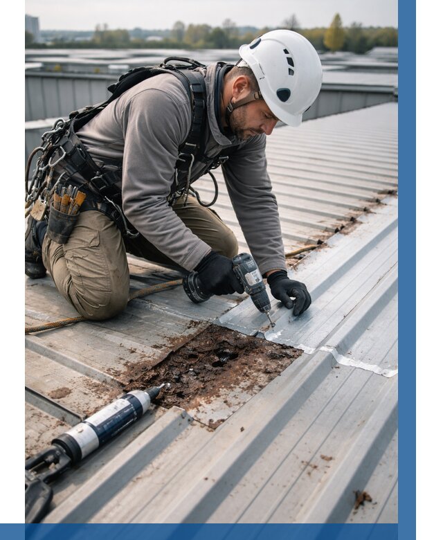 Ремонт профнастила на кровле в Ярцеве от 712 р. | ВЫСОТНИК-Рцв