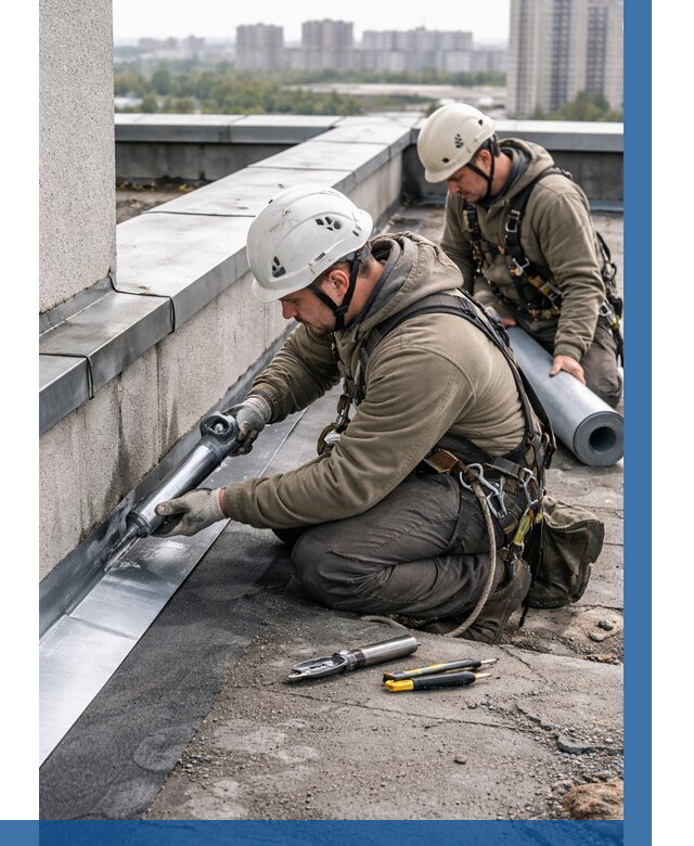 Ремонт кровельных примыканий в Ярцеве от 1221 р. | ВЫСОТНИК-Рцв