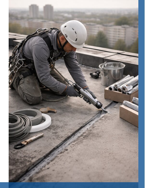 Герметизация швов кровли в Ярцеве от 458 р./м2 | ВЫСОТНИК-Рцв