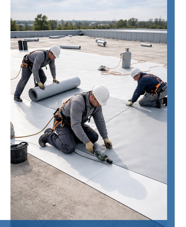 Монтаж мембранной кровли под ключ в Ярцеве от 1221 р. | ВЫСОТНИК-Рцв