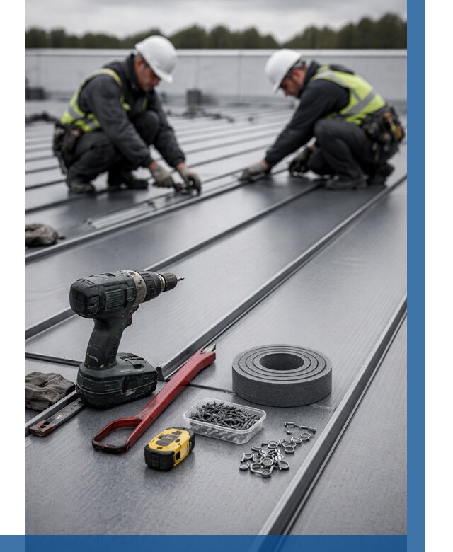 Монтаж фальцевой кровли в Ярцеве от 1831 р. | ВЫСОТНИК-Рцв