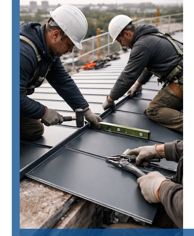 Монтаж фальцевой кровли в Ярцеве для промышленных зданий