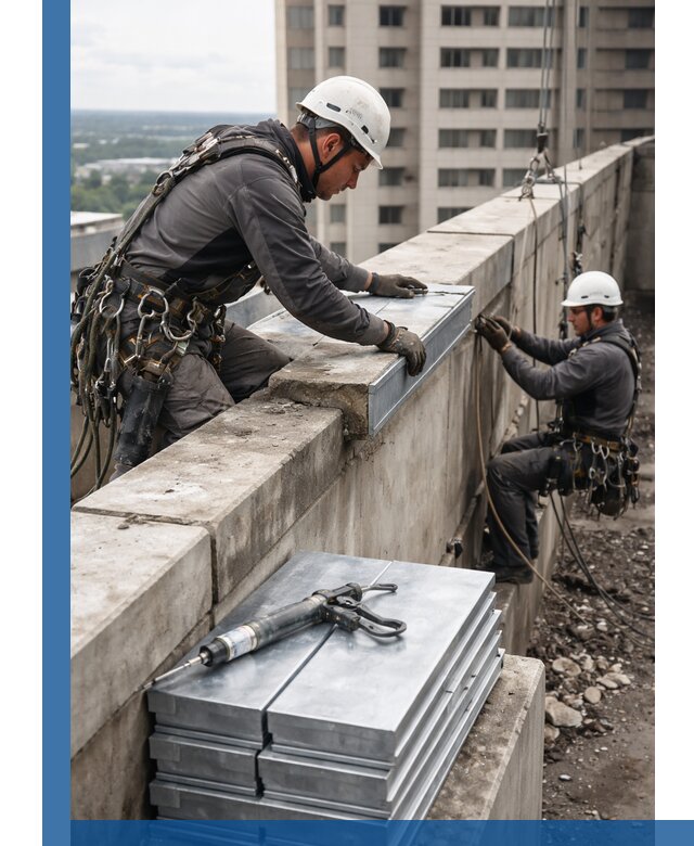 Замена парапетных крышек и установка новых в Ярцеве