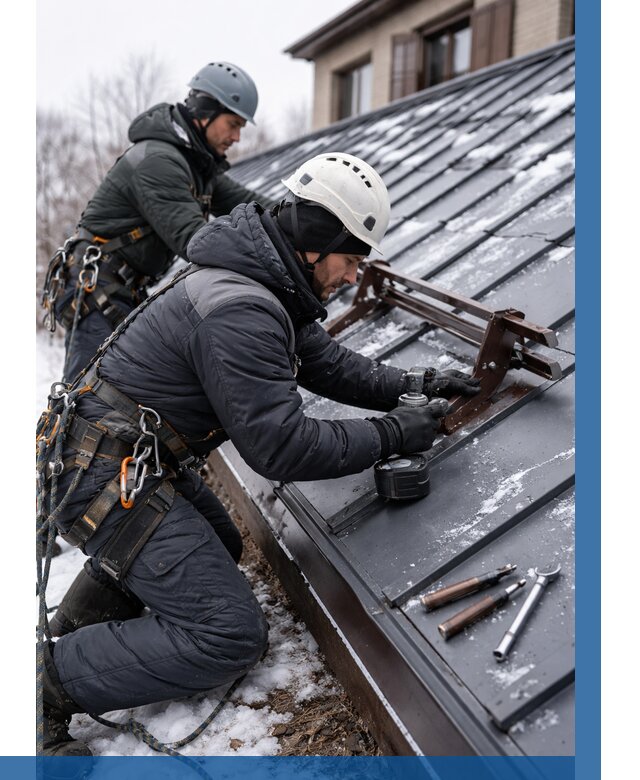 Монтаж снегозадержателей в Ярцеве от 458 р. | ВЫСОТНИК-Рцв