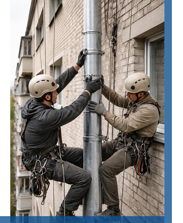 Замена водосточных труб в Ярцеве от 6613 р. | ВЫСОТНИК-Рцв