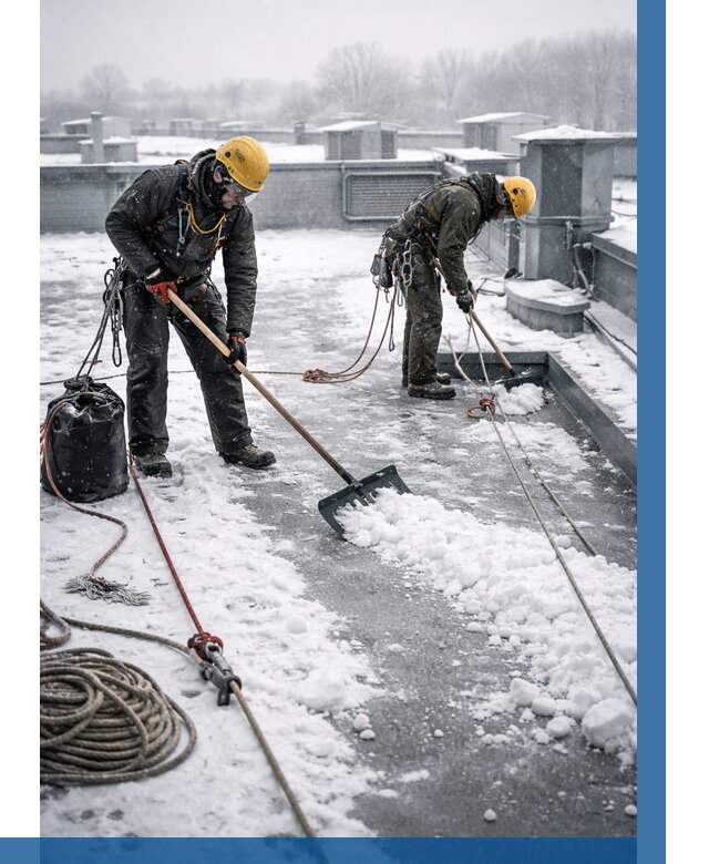 Очистка крыши от снега в Ярцеве от 7631 р. | ВЫСОТНИК-Рцв