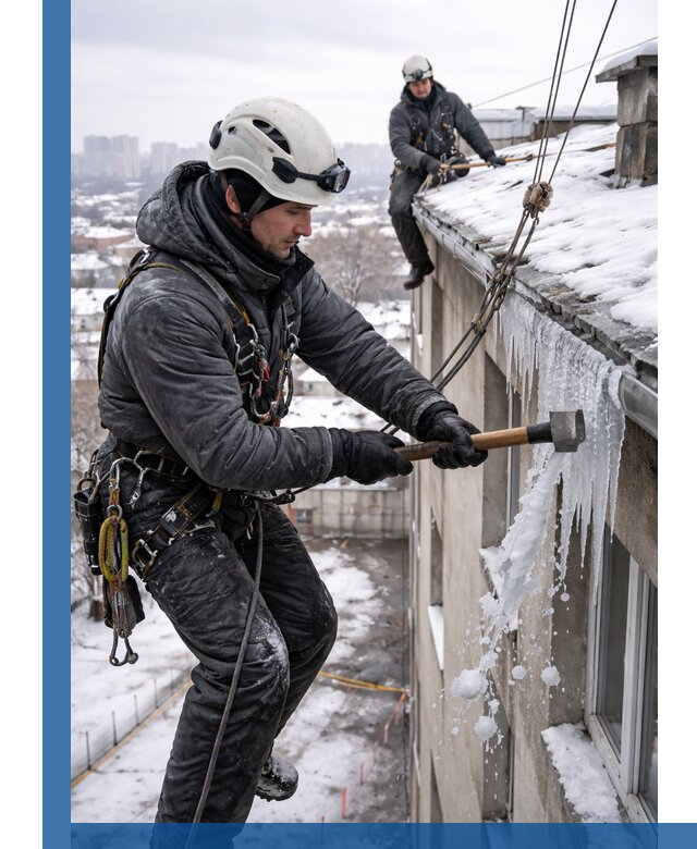 Сбивание и удаление сосулек с крыши в Ярцеве безопасно