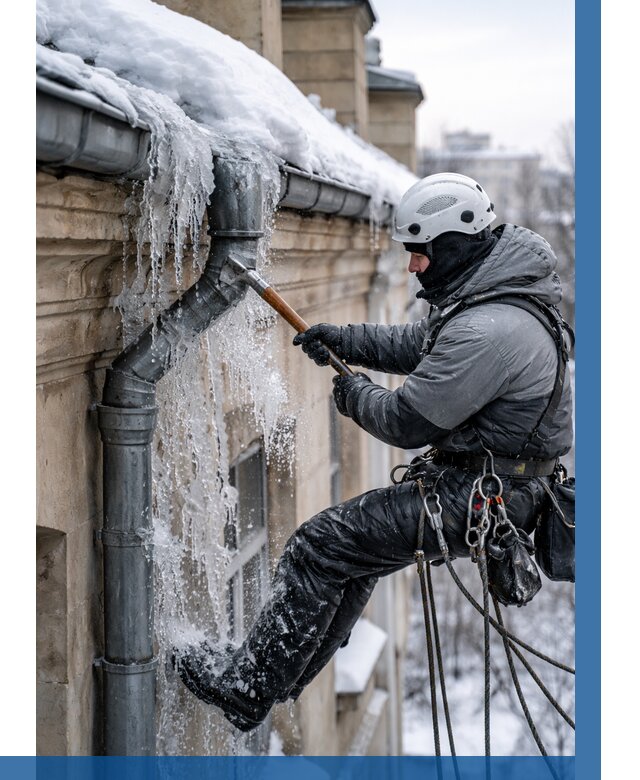 Очистка водостоков от льда в Ярцеве от 3561 р. | ВЫСОТНИК-Рцв