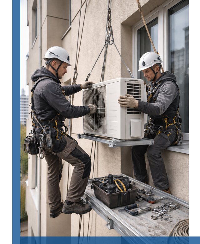 Перенос внешнего блока кондиционера в Ярцеве с монтажом и крепежом