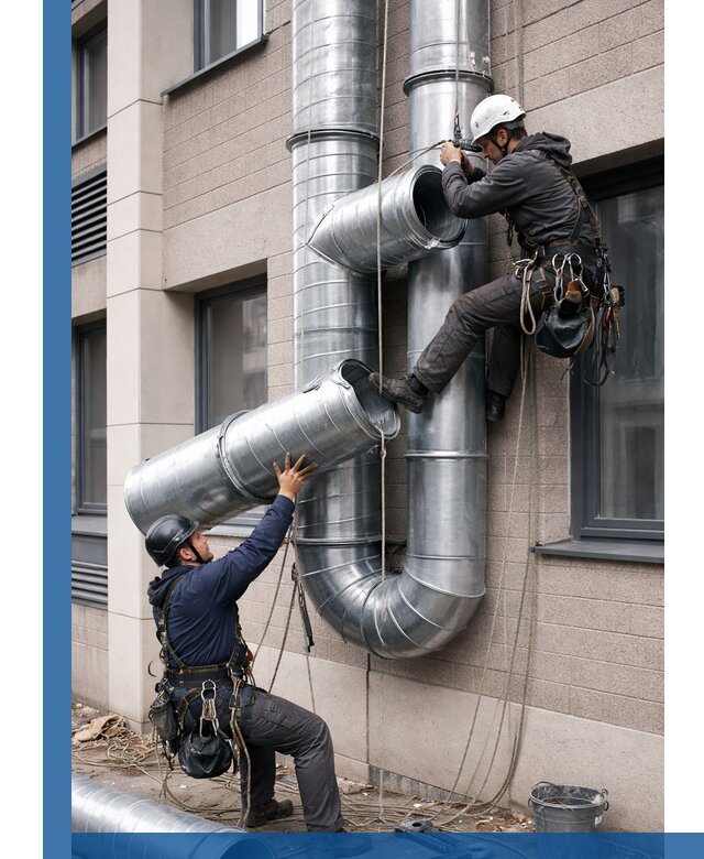 Монтаж фасадных воздуховодов в Ярцеве с герметизацией и крепежом