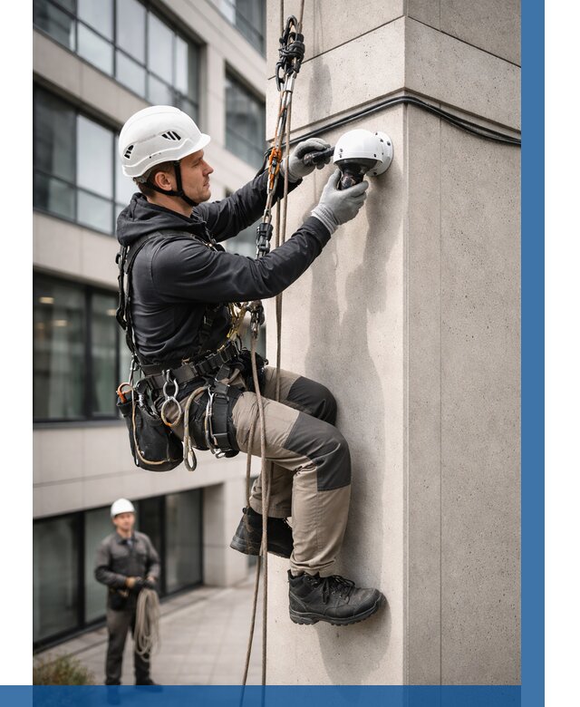 Монтаж камер видеонаблюдения на фасаде в Ярцеве от 8648 р.-ВЫСОТНИК-Рцв