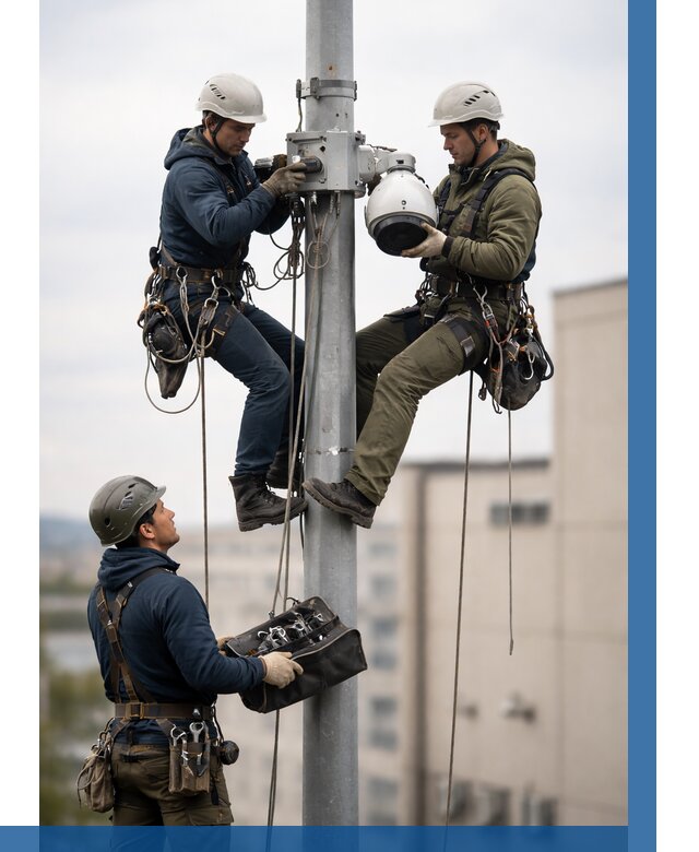 Установка видеокамер на мачте в Ярцеве от 8648 р. | ВЫСОТНИК-Рцв