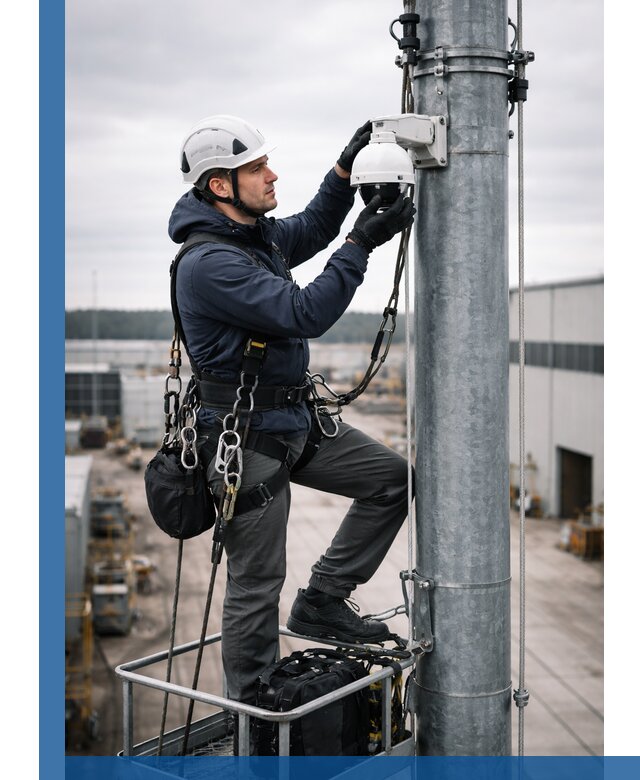 Профессиональная установка видеокамер на мачте в Ярцеве