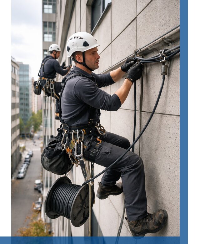 Прокладка кабеля по фасаду в Ярцеве от 356 р. | ВЫСОТНИК-Рцв