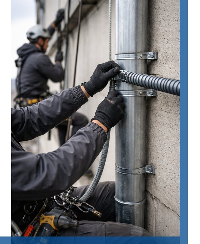 Монтаж гофры для кабеля в Ярцеве от 305 р. | ВЫСОТНИК-Рцв