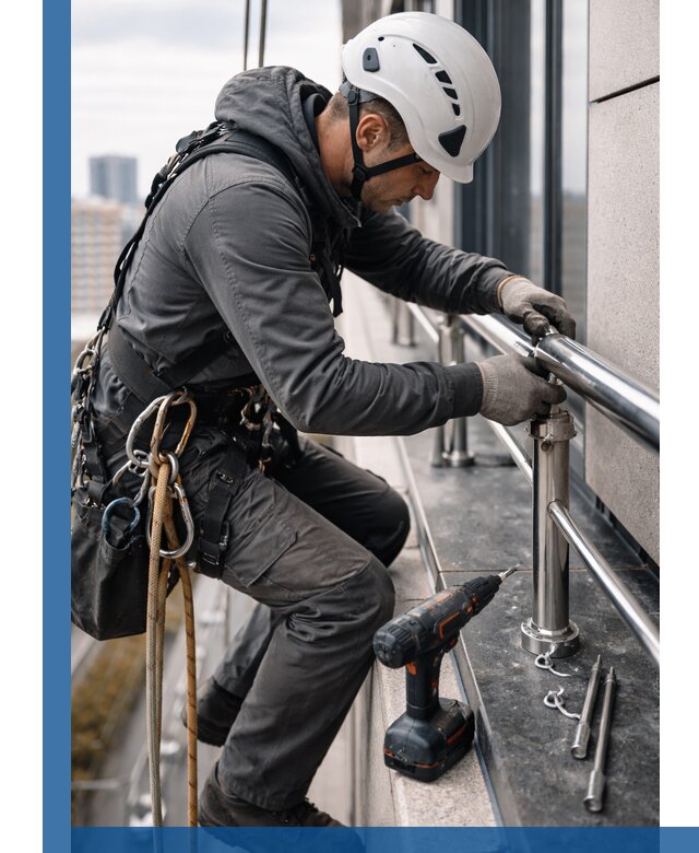 Монтаж ограждений на высоте в Ярцеве для зданий и конструкций