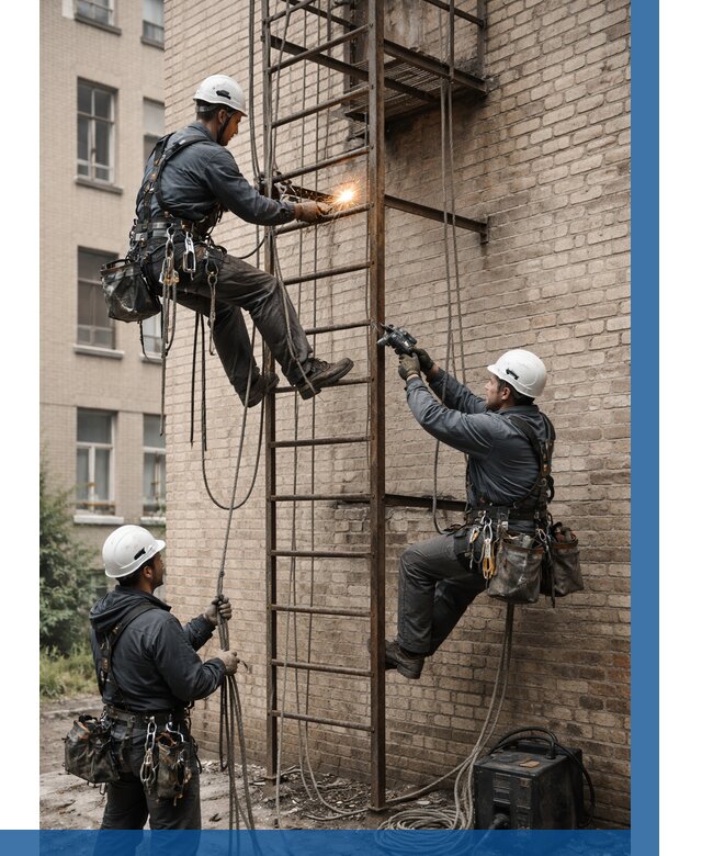 Ремонт пожарной лестницы в Ярцеве от 7631 р. | ВЫСОТНИК-Рцв