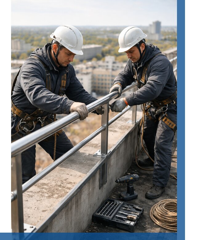 Монтаж перил на высоте в Ярцеве от 2544 р. | ВЫСОТНИК-Рцв