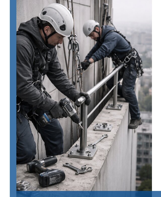 Монтаж перил на высоте в Ярцеве для жилых и промобъектов