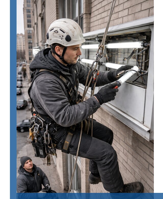 Профессиональная замена ламп в наружной вывеске в Ярцеве