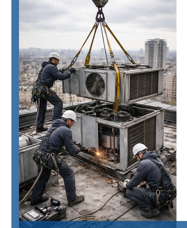 Демонтаж крышной установки в Ярцеве любой сложности