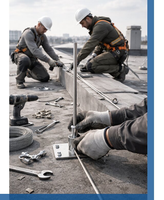 Монтаж молниезащиты на кровле в Ярцеве цена от 25435 р. | ВЫСОТНИК-Рцв